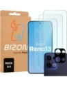 Bizon Glas Klar 2er Pack 3x gehärtetes Glas + 1x Linsenschutz für Oppo Reno13