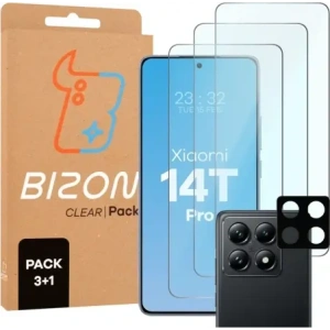Hurtownia GSM - Bizon Glas Klar 2er Pack 3x gehärtetes Glas + 1x Linsenschutz für Xiaomi 14T Pro - BIZ9449 - {ean13} - Hurt