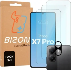 Hurtownia GSM - Bizon Glas Klar 2 Pack 3x gehärtetes Glas + 1x Linsenschutz für Xiaomi POCO X7 Pro - BIZ9450 - {ean13} - Hurt
