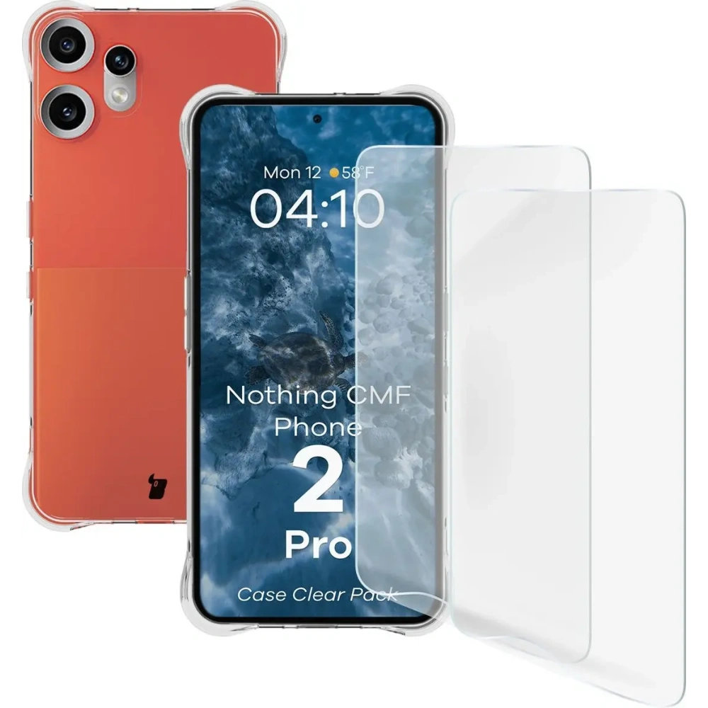 Hurtownia GSM - Bizon Case Clear Pack pouzdro + 2x ochranná fólie Nothing CMF Phone 2 Pro - BIZ9451 - {ean13} - Hurt