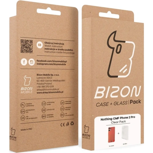Etui + 2x folia na ekran Bizon Case Clear Pack do Nothing CMF Phone 2 Pro