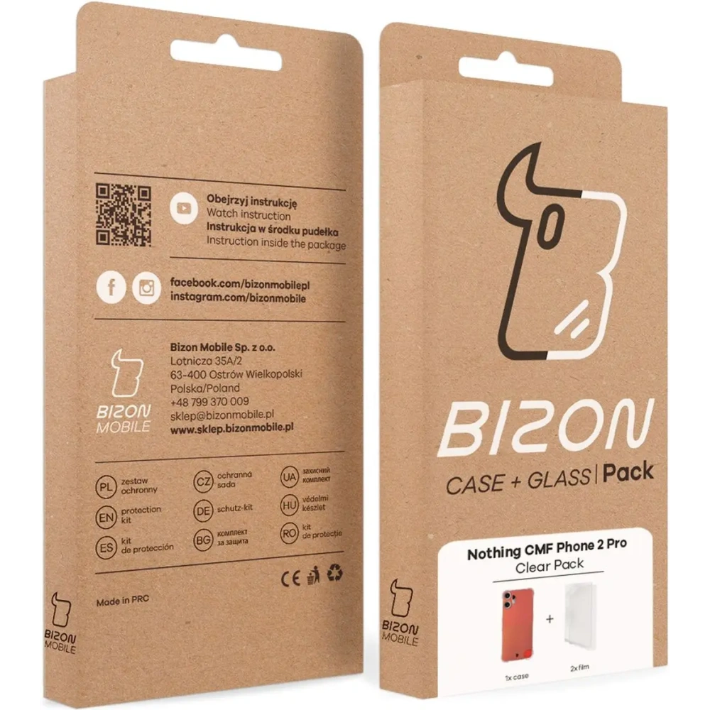 Hurtownia GSM - Bizon Case Clear Pack pouzdro + 2x ochranná fólie Nothing CMF Phone 2 Pro - BIZ9451 - {ean13} - Hurt