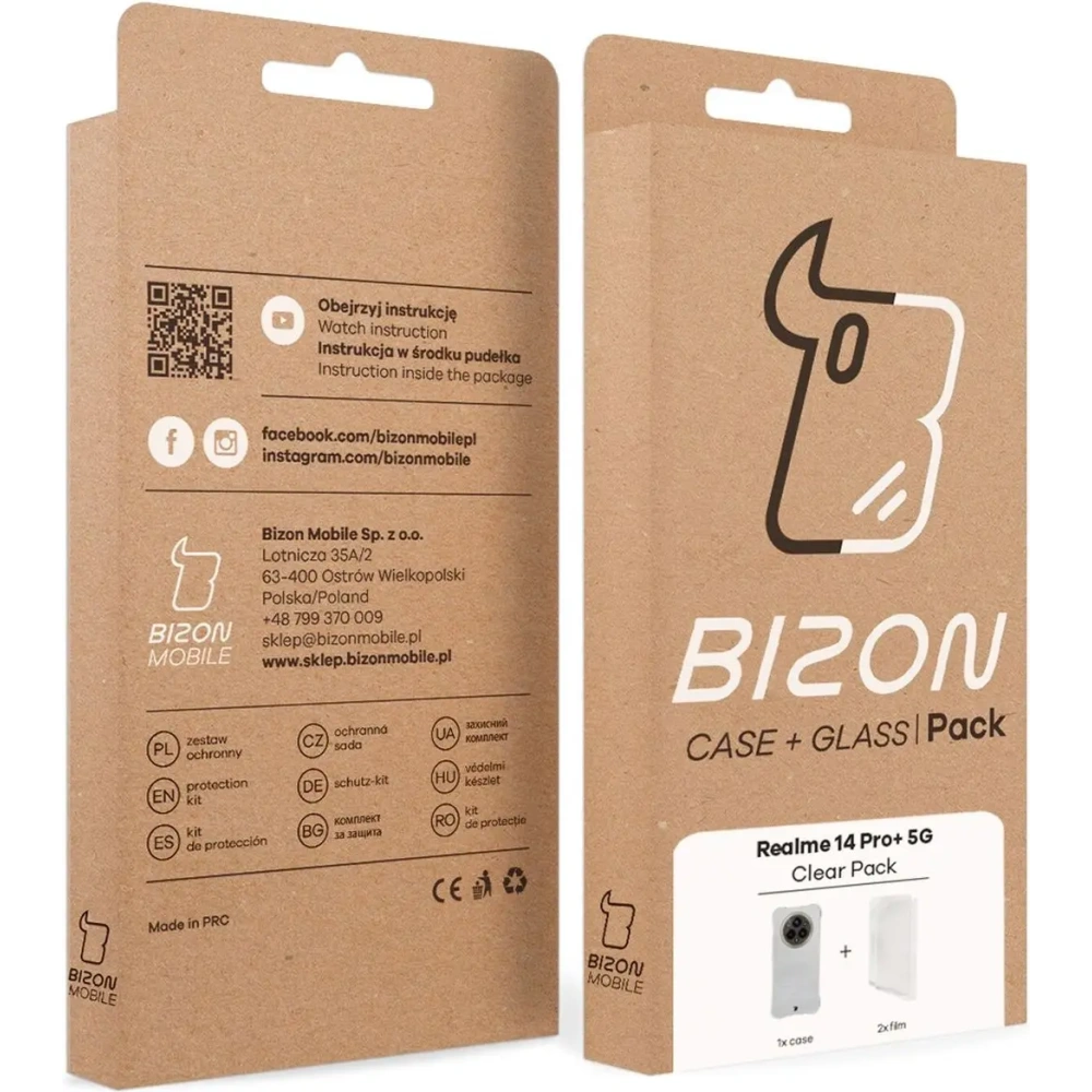 Hurtownia GSM - Etui + 2x folia na ekran Bizon Case Clear Pack do Realme 14 Pro+ Plus 5G - BIZ9452 - {ean13} - Hurt