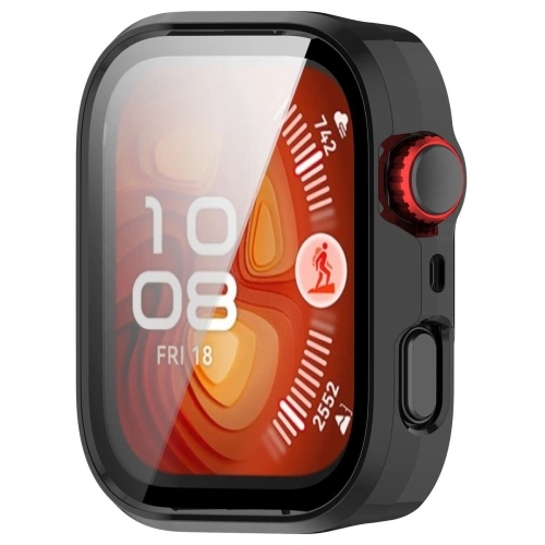 Etui ze szkłem do zegarka Bizon Case+Glass Watch do Huawei Watch Fit 4 Pro czarne