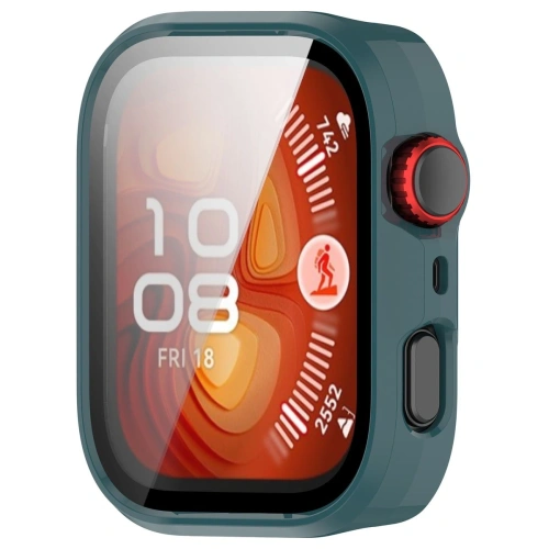 Etui ze szkłem do zegarka Bizon Case+Glass Watch do Huawei Watch Fit 4 Pro zielone