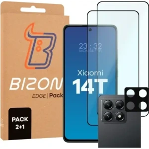 Hurtownia GSM - Bizon Edge 2 Pack 2x gehärtetes Glas + 1x Linsenschutz für Xiaomi 14T - BIZ9459 - {ean13} - Hurt