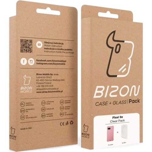 Etui + 2x folia na ekran Bizon Case Clear Pack do Google Pixel 9a