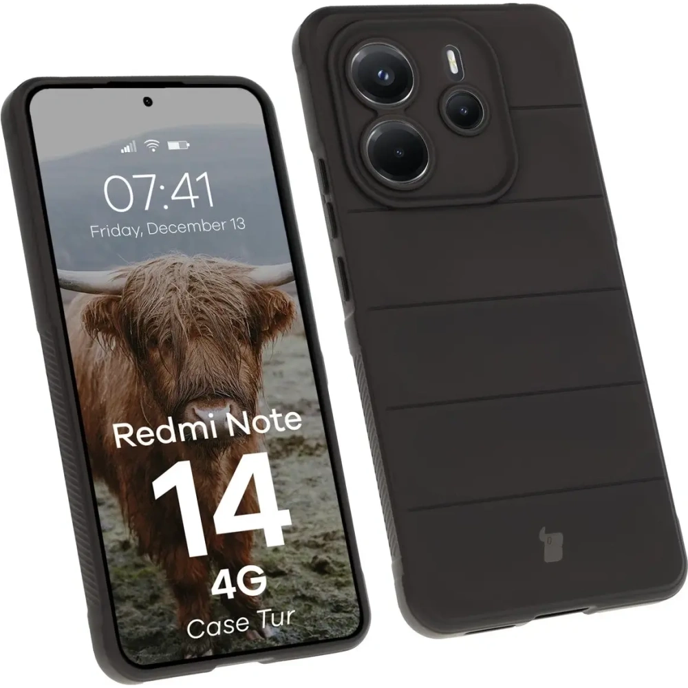 Hurtownia GSM - Pancerne etui Bizon Case Tur do Xiaomi Redmi Note 14 4G czarne - BIZ9463 - {ean13} - Hurt