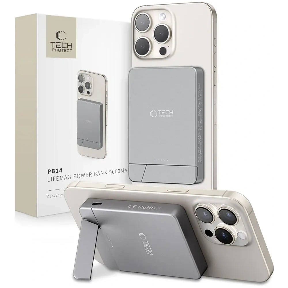 Hurtownia GSM - Tech-Protect PB14 LifeMag MagSafe Power Bank 5000mAh Space Grey - THP4247 - {ean13} - Hurt
