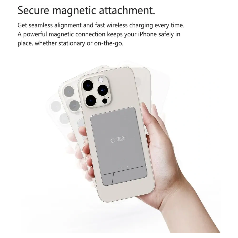 Hurtownia GSM - Tech-Protect PB14 LifeMag MagSafe Power Bank 5000mah Gri Spațial - THP4247 - {ean13} - Hurt