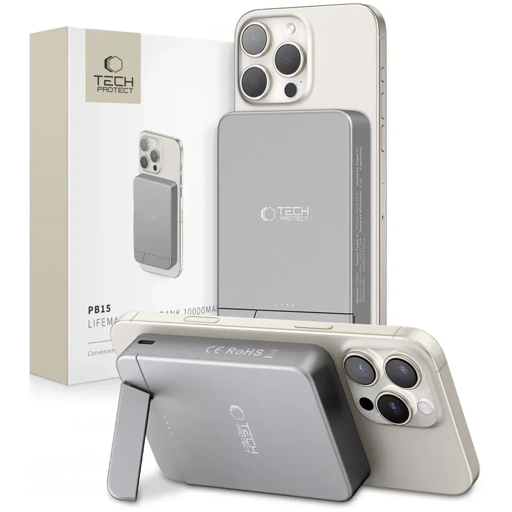 Hurtownia GSM - Tech-Protect PB15 LifeMag Magsafe Power Bank 10000mAh Űrszürke - THP4248 - {ean13} - Hurt