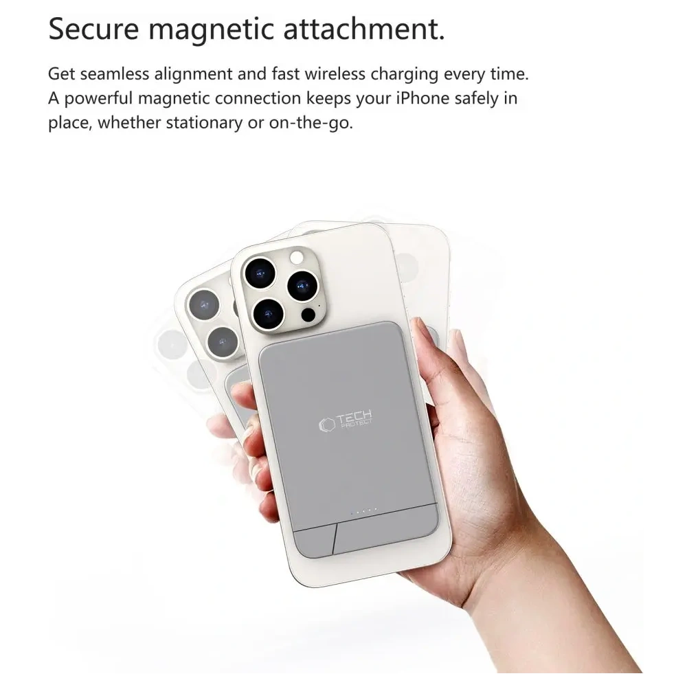 Hurtownia GSM - Tech-Protect PB15 LifeMag Magsafe Power Bank 10000mAh Space Grey - THP4248 - {ean13} - Hurt