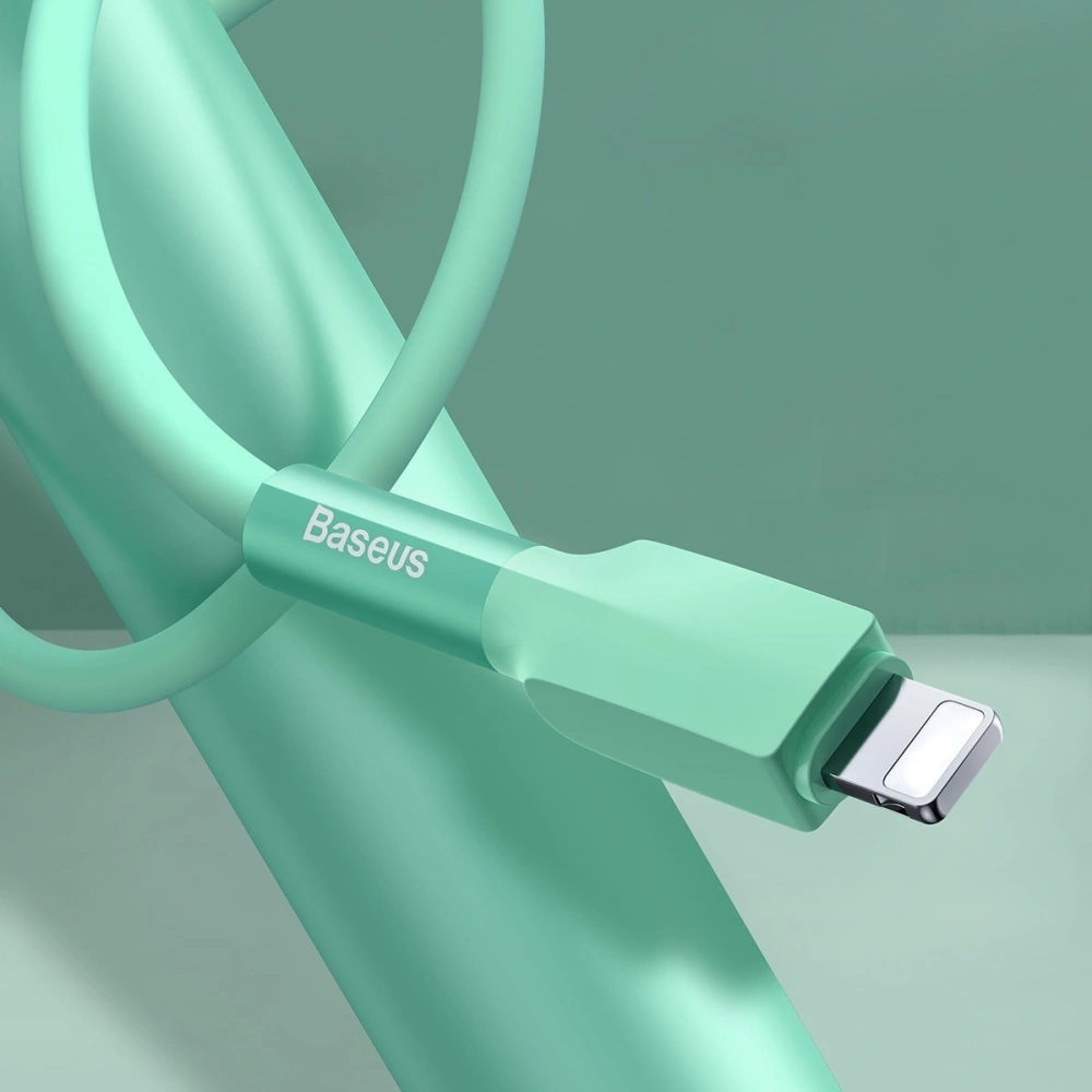 Hurtownia GSM - Kabel Lightning USB Baseus Silica Gel, 2.4A, 1m (zelená) - BSU1540GRN - {ean13} - Hurt