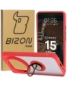 Bizon Case Hybrid Ring Xiaomi 15 Ultra rauchig mit rotem Rahmen