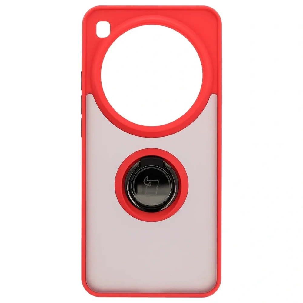 Hurtownia GSM - Husa Bizon Case Hybrid Ring Xiaomi 15 Ultra fumurie cu un cadru roșu - BIZ9465 - {ean13} - Hurt