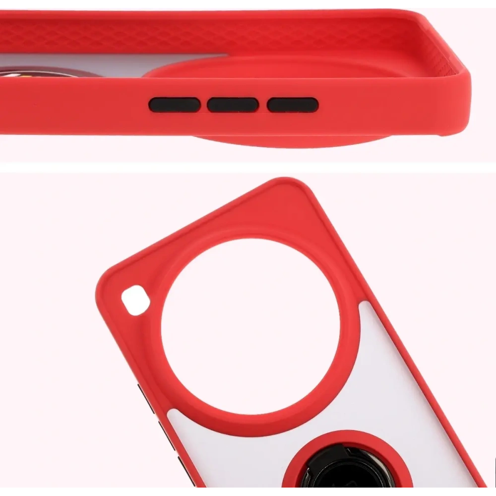 Hurtownia GSM - Husa Bizon Case Hybrid Ring Xiaomi 15 Ultra fumurie cu un cadru roșu - BIZ9465 - {ean13} - Hurt