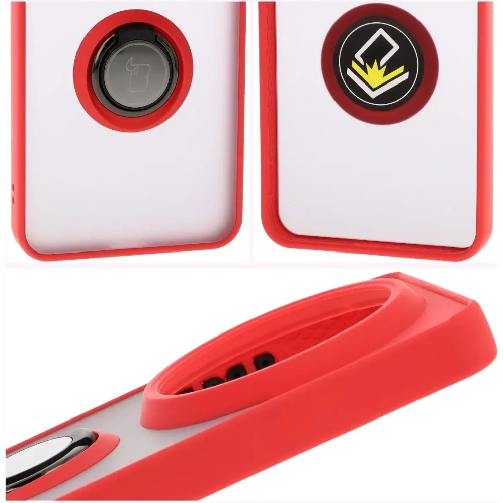 Hurtownia GSM - Husa Bizon Case Hybrid Ring Xiaomi 15 Ultra fumurie cu un cadru roșu - BIZ9465 - {ean13} - Hurt