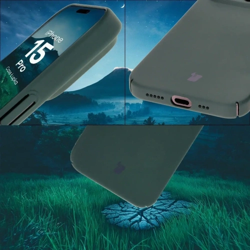 Etui Bizon Case Łupka do Apple iPhone 15 Pro zielone