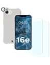 Bizon Case Clear Pack tok + 2x edzett üveg + lencsevédő Apple iPhone 16e-hez