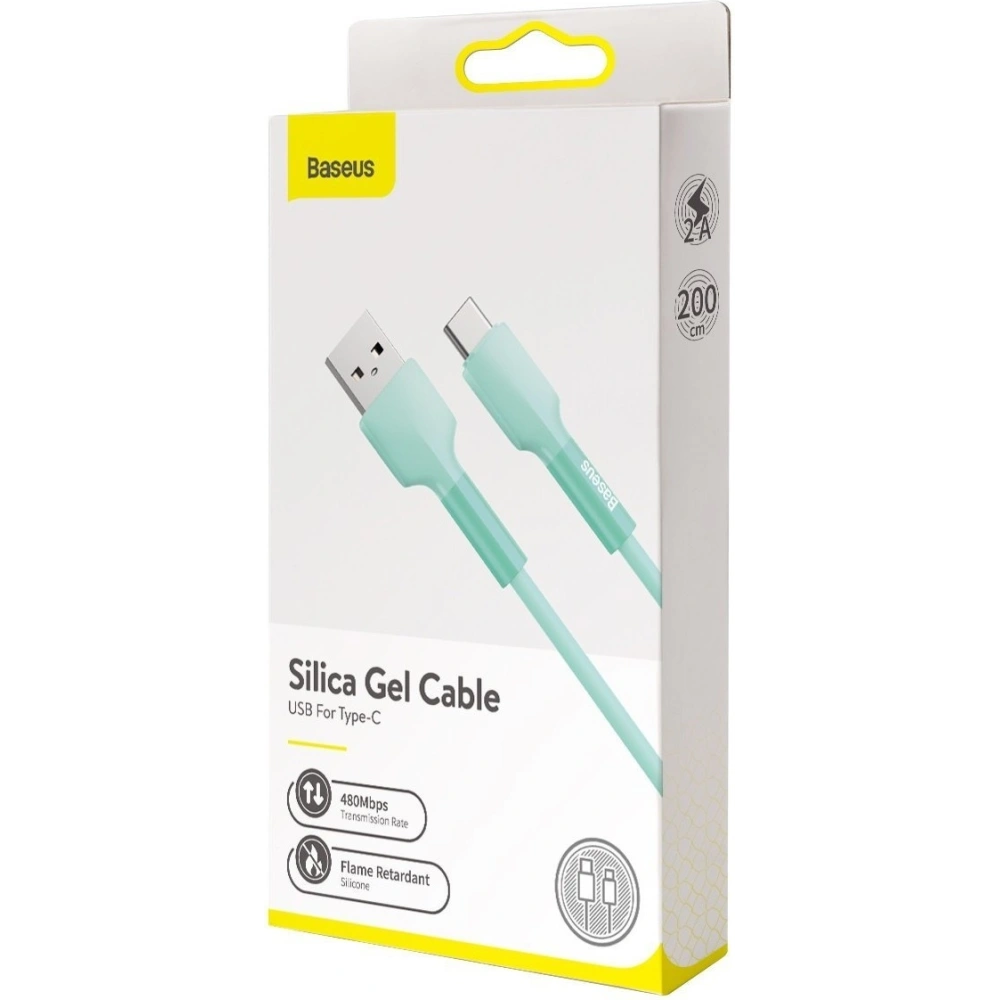 Hurtownia GSM - Kabel USB-C Baseus Silica Gel, 2A, 2m (verde) - BSU1542GRN - {ean13} - Hurt
