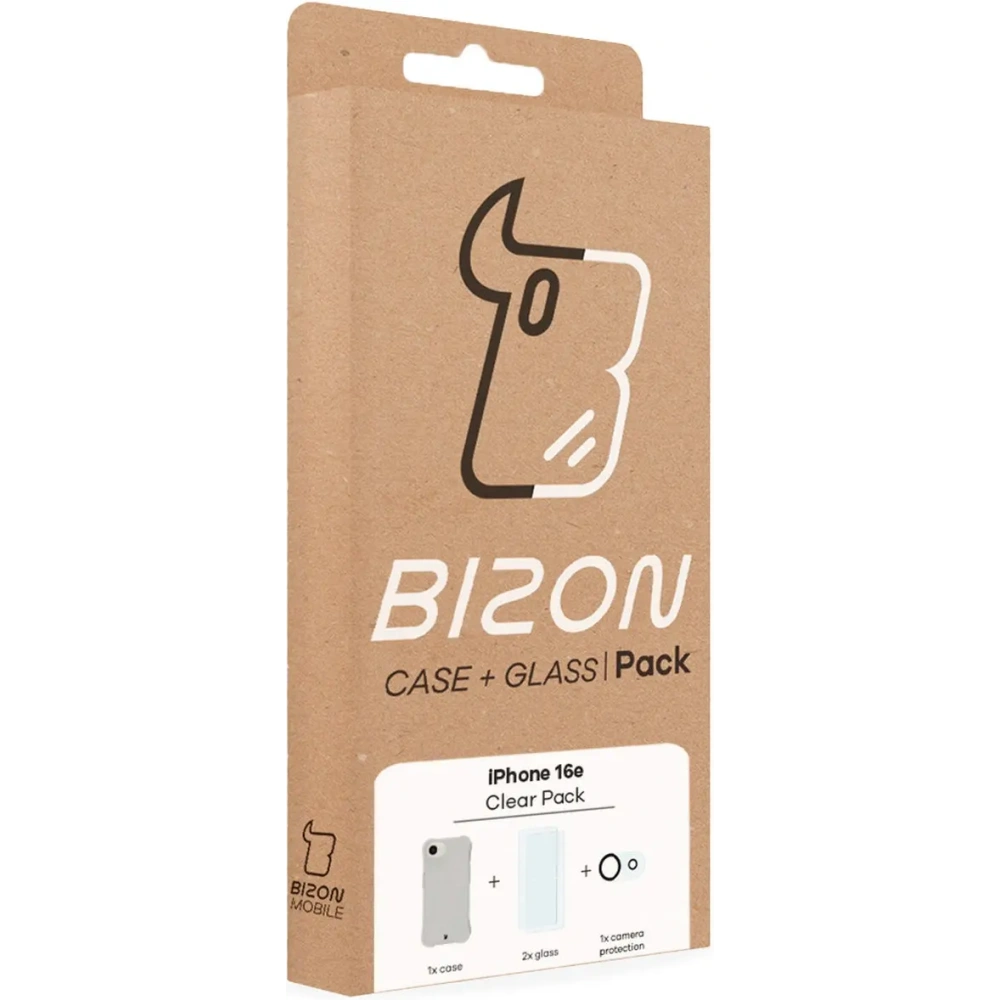 Hurtownia GSM - Bizon Case Clear Pack tok + 2x edzett üveg + lencsevédő Apple iPhone 16e-hez - BIZ9470 - {ean13} - Hurt
