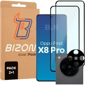 Hurtownia GSM - Bizon Edge 2 Pachet 2x sticlă temperată + 1x protecție lentilă Oppo Find X8 Pro - BIZ9471 - {ean13} - Hurt