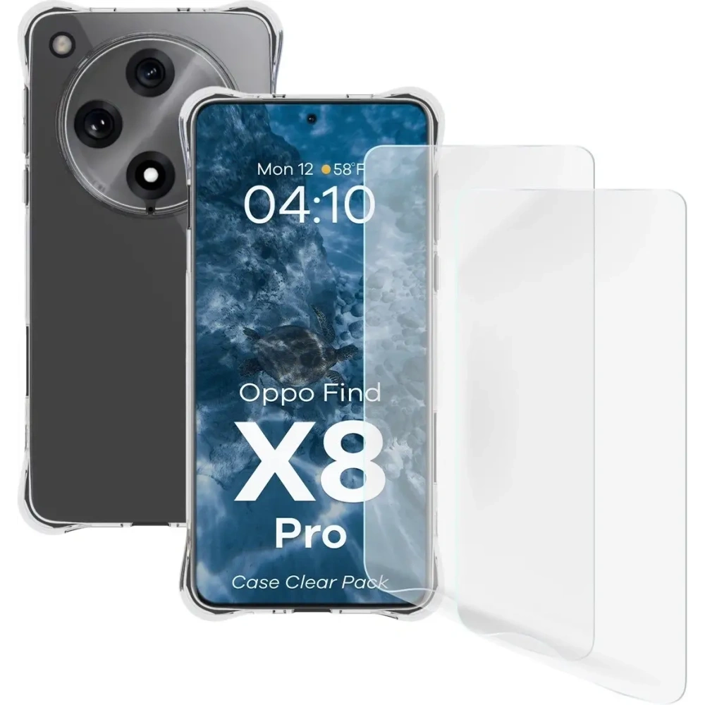 Hurtownia GSM - Bizon Case Clear Pack carcasă + 2x sticlă de protecție Oppo Find X8 Pro - BIZ9472 - {ean13} - Hurt