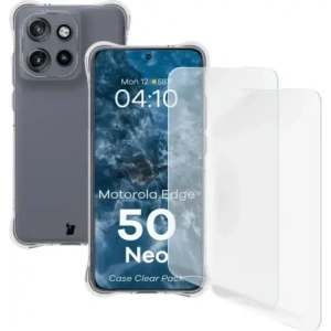 Wholesale Bizon Case Clear Pack case + 2x screen glass Motorola Edge 50 Neo - BIZ9478 - {ean13} - Hurt