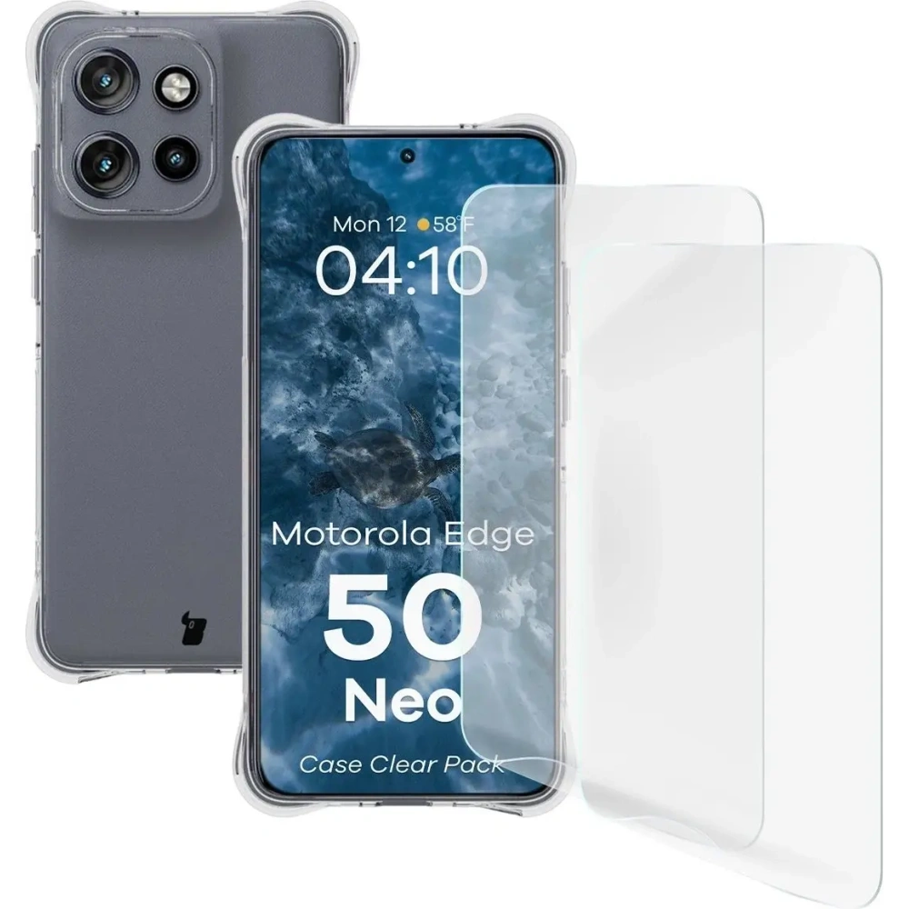 Hurtownia GSM - Bizon Case Clear Pack tok + 2x kijelző üveg Motorola Edge 50 Neo - BIZ9478 - {ean13} - Hurt