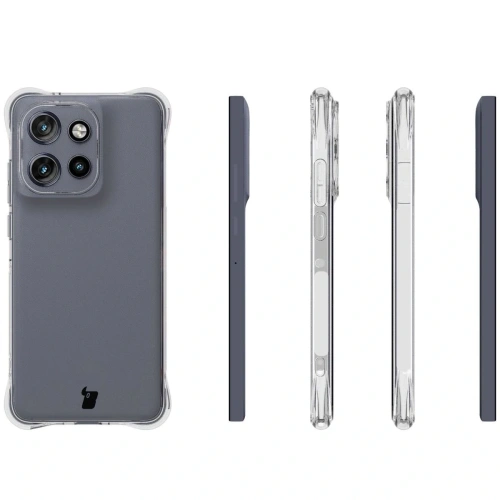 Etui + 2x folia na ekran Bizon Case Clear Pack do Motorola Edge 50 Neo