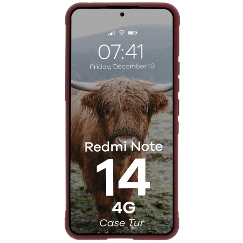 Pancerne etui Bizon Case Tur do Xiaomi Redmi Note 14 4G burgundowe