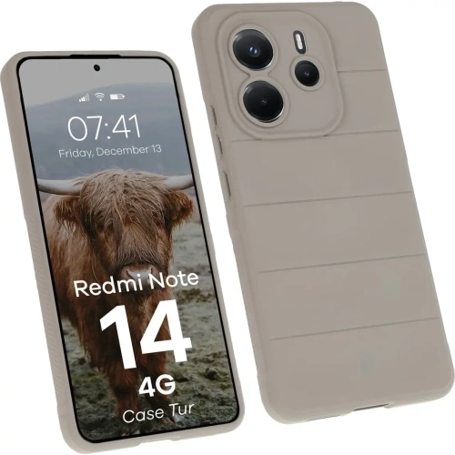 Pancerne etui Bizon Case Tur do Xiaomi Redmi Note 14 4G jasnoszare
