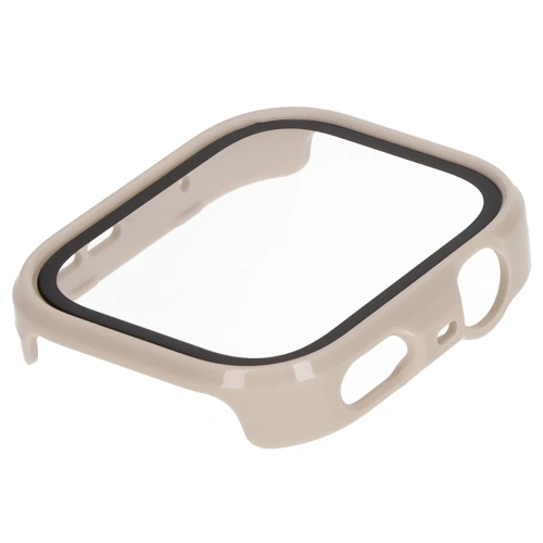 Etui ze szkłem do zegarka Bizon Case+Glass Watch do Huawei Watch Fit 4 Pro beżowe