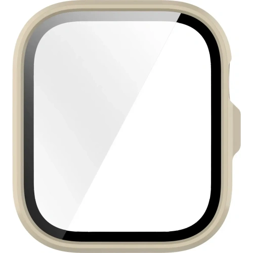 Etui ze szkłem do zegarka Bizon Case+Glass Watch do Huawei Watch Fit 4 Pro beżowe