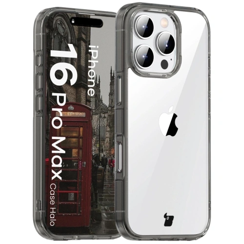 Etui Bizon Case Halo do Apple iPhone 16 Pro Max przydymione-czarne