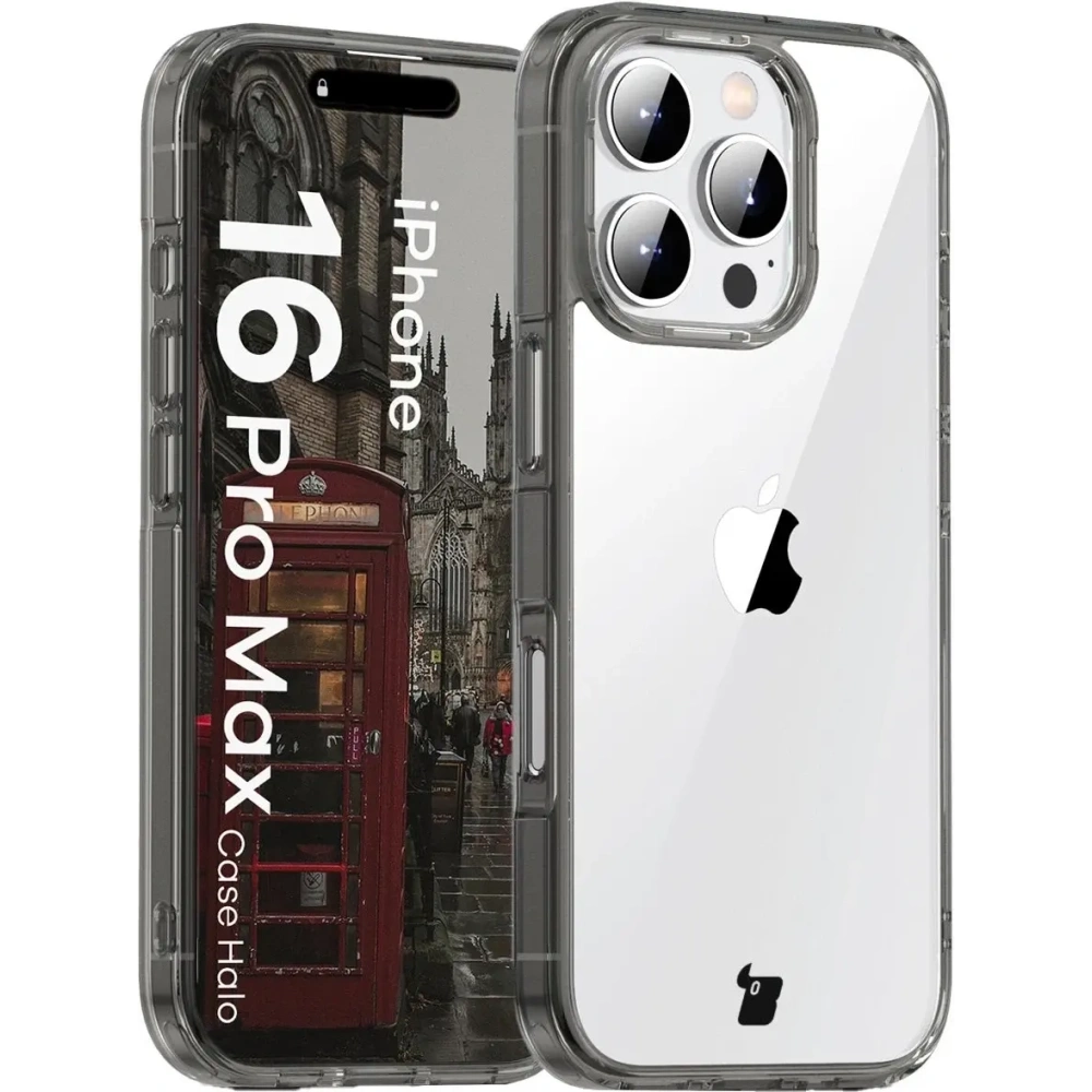 Hurtownia GSM - Husa Bizon Case Halo pentru Apple iPhone 16 Pro Max negru fumuriu - BIZ9497 - {ean13} - Hurt
