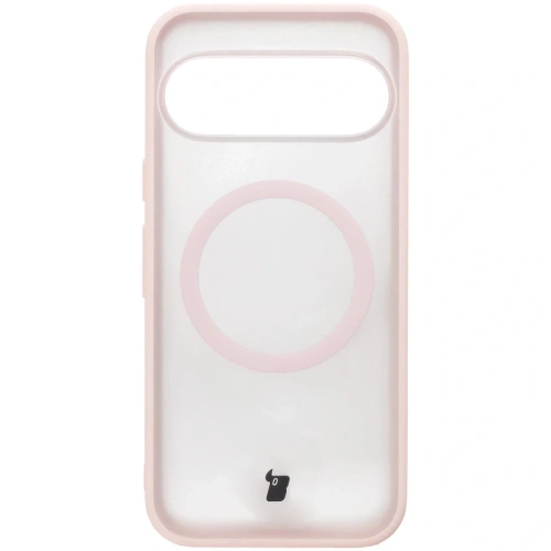 Etui z pierścieniem magnetycznym Bizon Case MatteO do Pixel 10 / 10 Pro przydymione-różowe