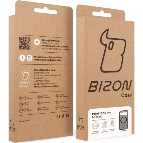 Etui z pierścieniem magnetycznym Bizon Case MatteO do Pixel 10 / 10 Pro przydymione-czarne