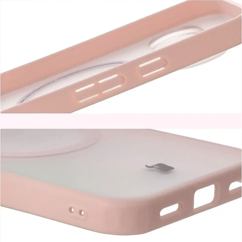 Etui z pierścieniem magnetycznym Bizon Case MatteO do Pixel 10 / 10 Pro przydymione-różowe