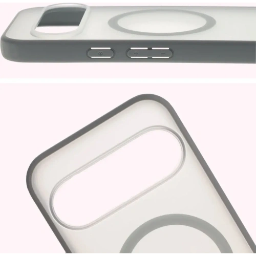 Etui z pierścieniem magnetycznym Bizon Case MatteO do Pixel 10 / 10 Pro przydymione-szare