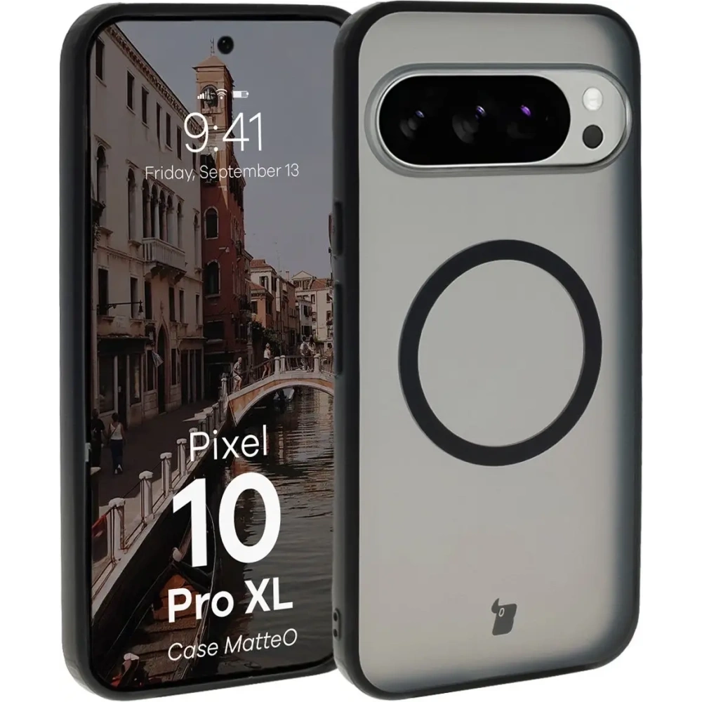 Hurtownia GSM - Etui z pierścieniem magnetycznym Bizon Case MatteO do Pixel 10 Pro XL przydymione-czarne - BIZ9501 - {ean13} - Hurt