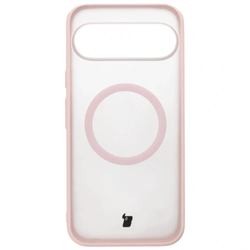Etui z pierścieniem magnetycznym Bizon Case MatteO do Pixel 10 Pro XL przydymione-różowe