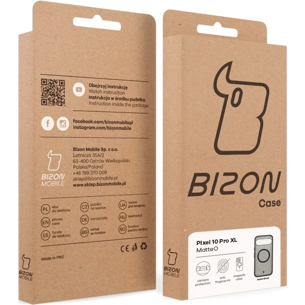 Hurtownia GSM - Etui z pierścieniem magnetycznym Bizon Case MatteO do Pixel 10 Pro XL przydymione-czarne - BIZ9501 - {ean13} - Hurt