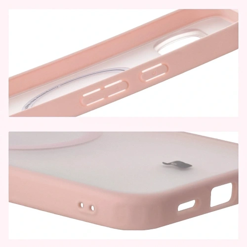 Etui z pierścieniem magnetycznym Bizon Case MatteO do Pixel 10 Pro XL przydymione-różowe