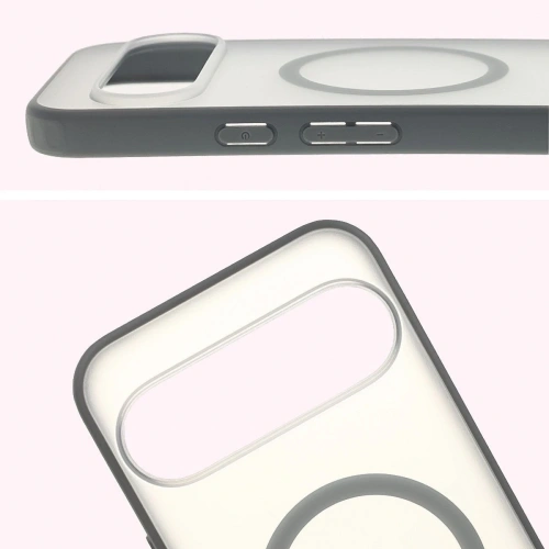 Etui z pierścieniem magnetycznym Bizon Case MatteO do Pixel 10 Pro XL przydymione-szare