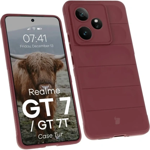 Pancerne etui Bizon Case Tur do Realme GT 7 / 7T burgundowe