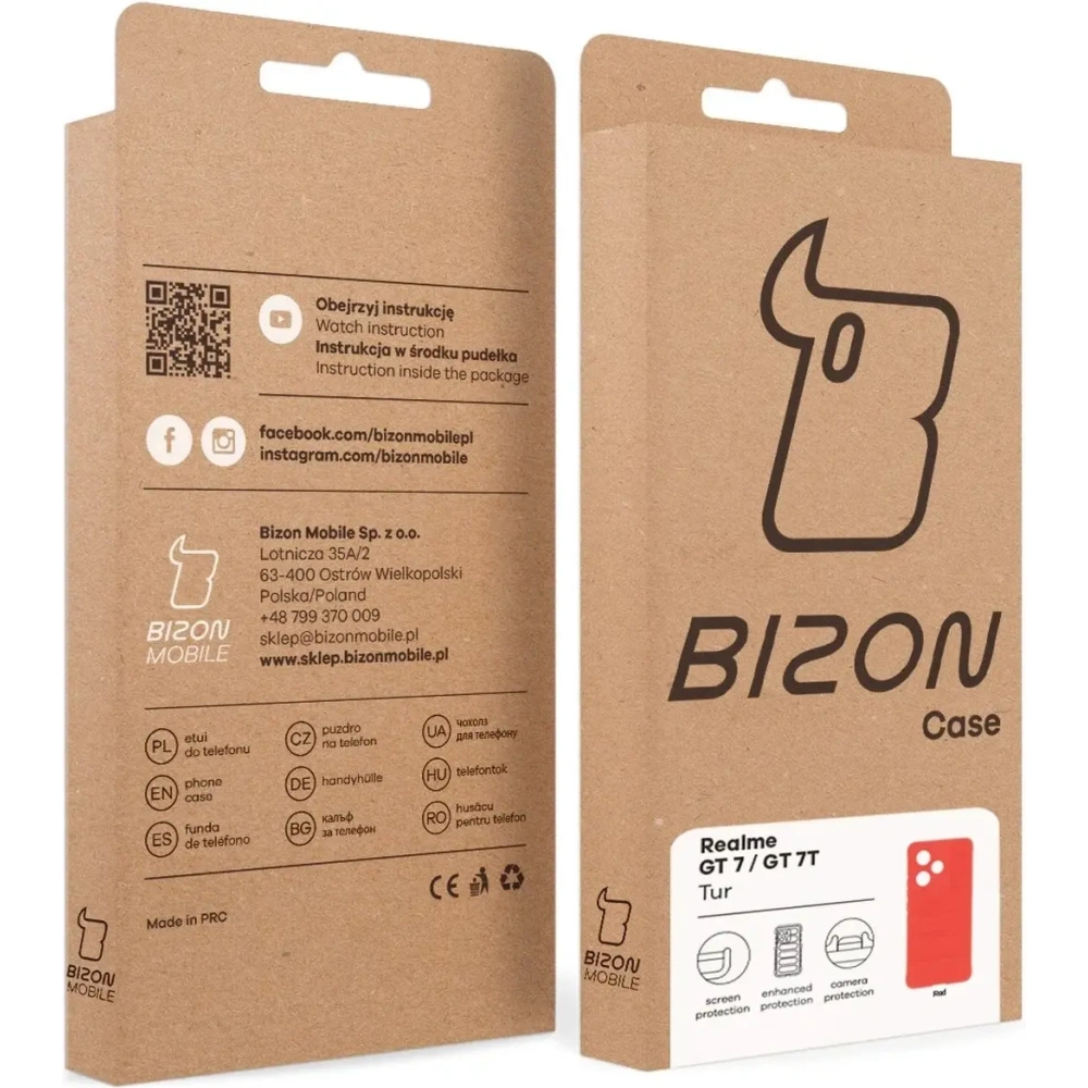 Hurtownia GSM - Pancerne etui Bizon Case Tur do Realme GT 7 / 7T czerwone - BIZ9509 - {ean13} - Hurt
