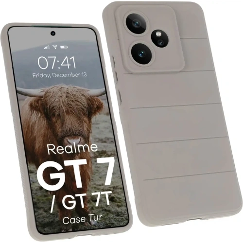 Pancerne etui Bizon Case Tur do Realme GT 7 / 7T jasnoszare