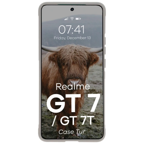Pancerne etui Bizon Case Tur do Realme GT 7 / 7T jasnoszare