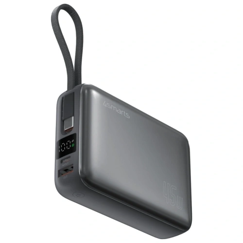 Powerbank 4smarts Enterprise Compact 20000mAh 45W USB-A, 2xUSB-C + wbudowany przewód USB-C szary
